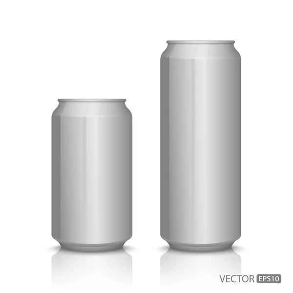 铝罐隔离在白色 — 图库矢量图片