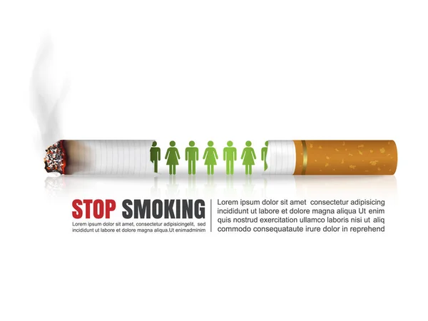Wereld Geen Dag Concept Smoking Stop Roken Van Tabak Vector — Stockvector