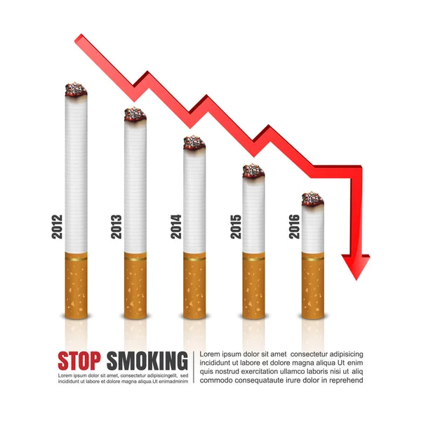 Wereld niet roken dag concept, No Smoking, Stop. — Stockvector