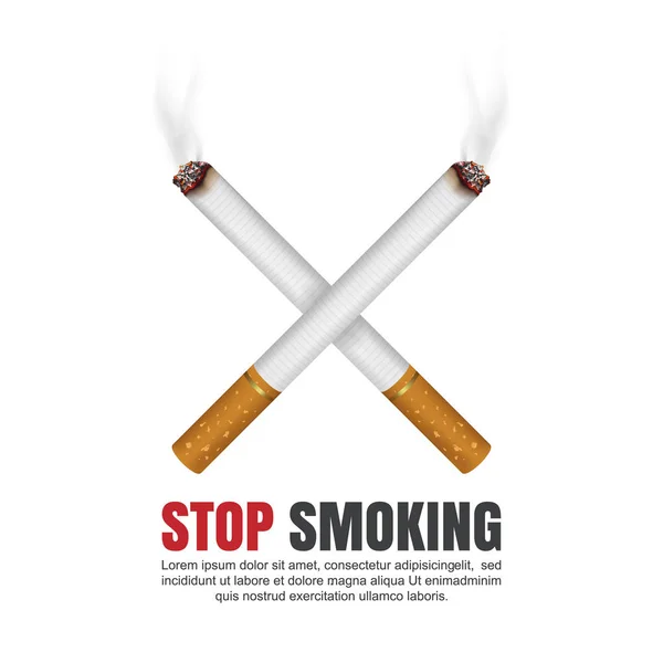 Dünya tütün gün kavramı, No Smoking, Dur Sigara İçilmez. — Stok Vektör