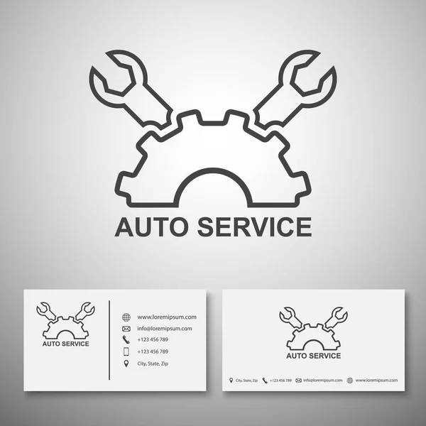 Araba Servisi logo, kartvizit şablonu, vektör — Stok Vektör
