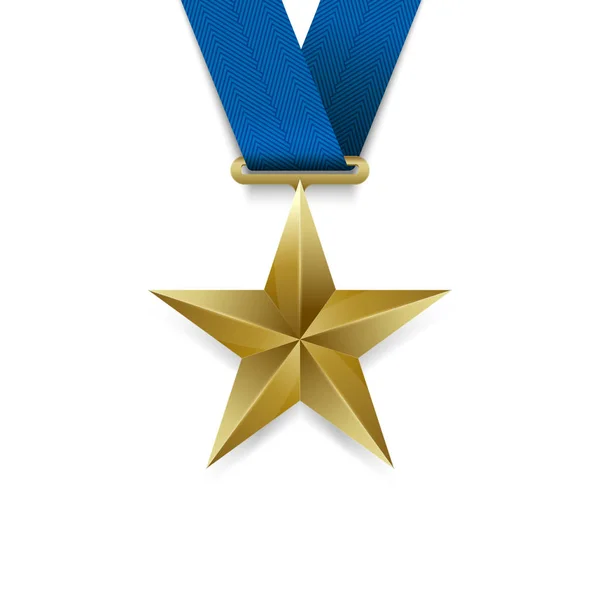 星と金・銀・銅メダルのセット。ベクトル — ストックベクタ