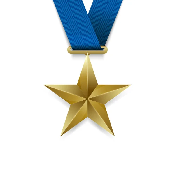 Conjunto de medalhas de ouro, prata e bronze com estrelas. Vetor —  Vetores de Stock