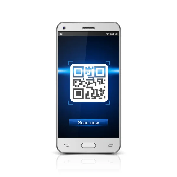 Smartphone scanné QR code, vecteur — Image vectorielle