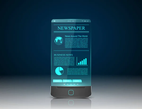 Tidningen med smarta phone.vector — Stock vektor