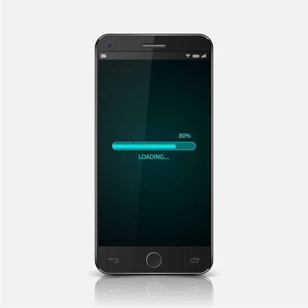 Smartphone con pantalla de carga, vector — Vector de stock