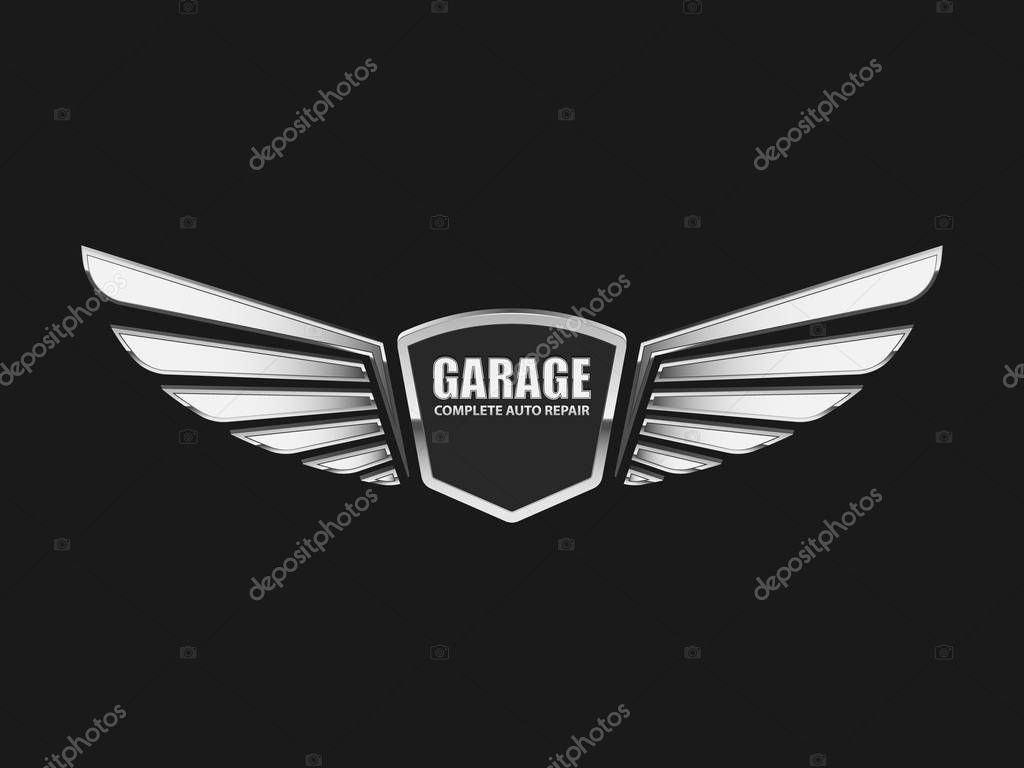 Vintage garage retro label design. vector