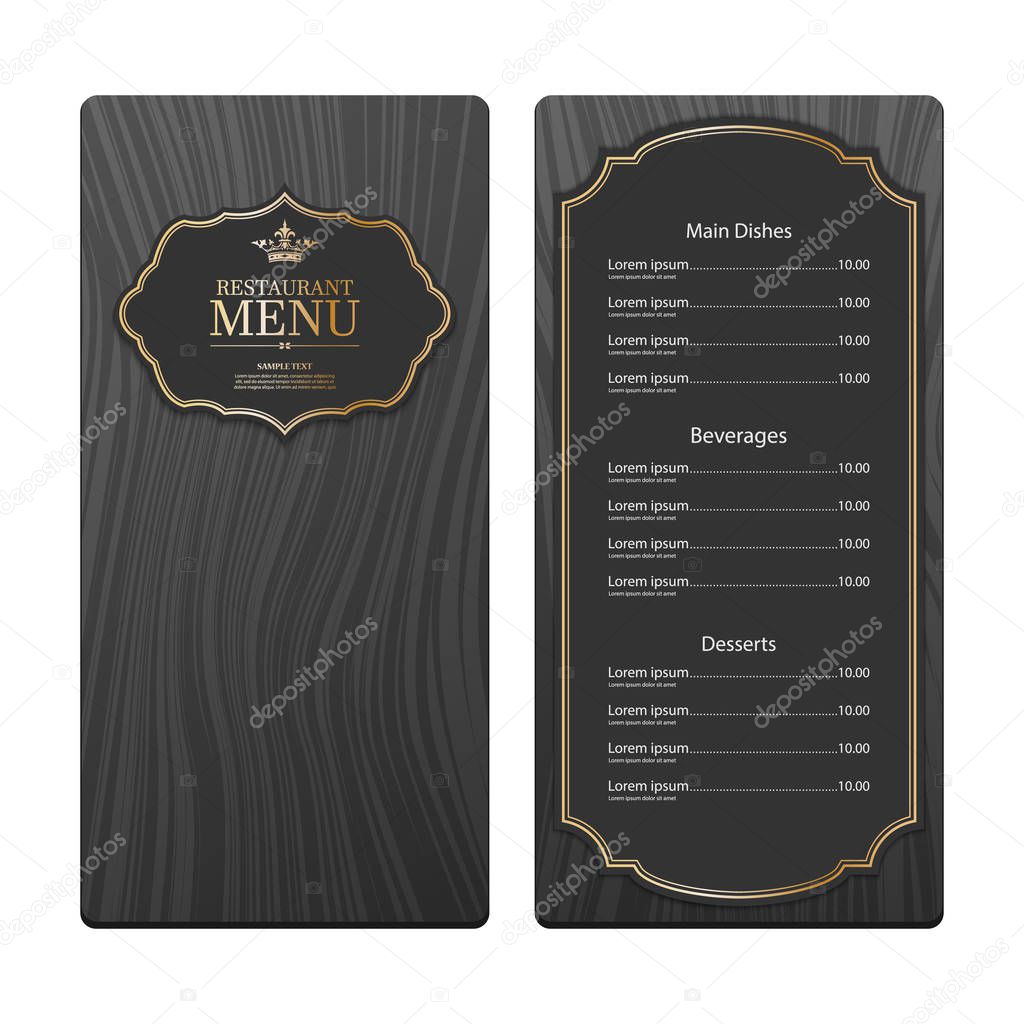 Restaurant menu design. vector