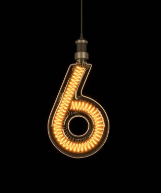 Ampul yapılan sayı 6, alfabe.