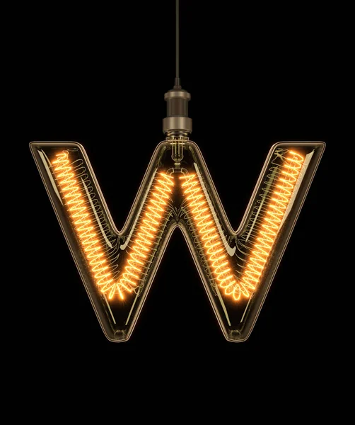 アルファベット W は電球から成っています。3 d イラストレーション — ストック写真
