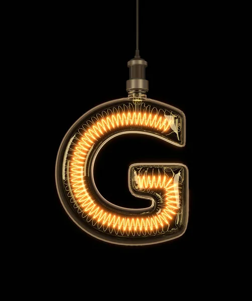 Алфавит G из лампочки . — стоковое фото