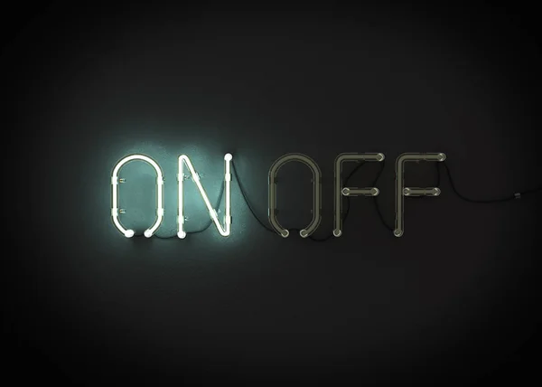 Uitschakelen Neon Licht Teken Illustratie — Stockfoto
