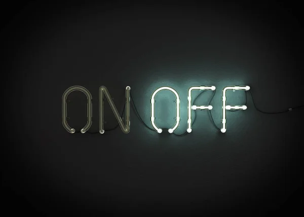 Uitschakelen Neon Licht Teken Illustratie — Stockfoto