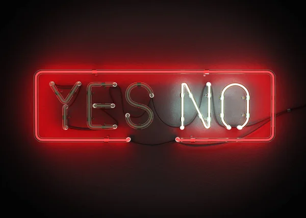 Yes Sign Made Neon Alphabet Black Background Illustration — Stock Photo, Image