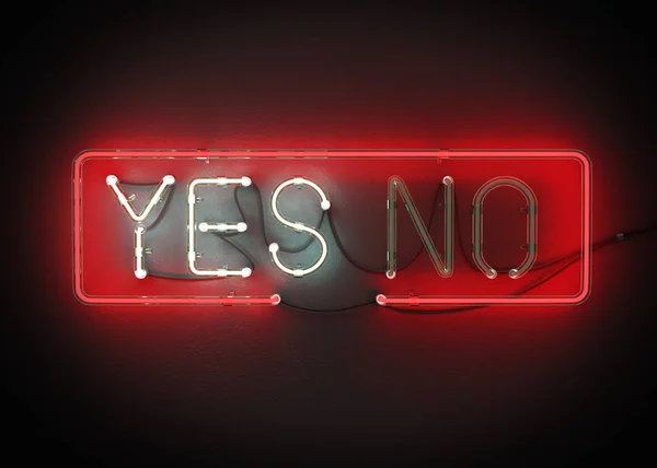 Yes Sign Made Neon Alphabet Black Background Illustration — Stock Photo, Image