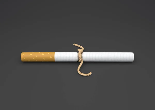 World Tobacco Day Stop Smoking Concept Cigarro Com Corda Ilustração — Fotografia de Stock