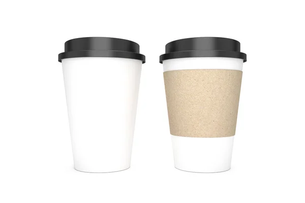 咖啡杯在白色背景上隔离 3D说明 — 图库照片