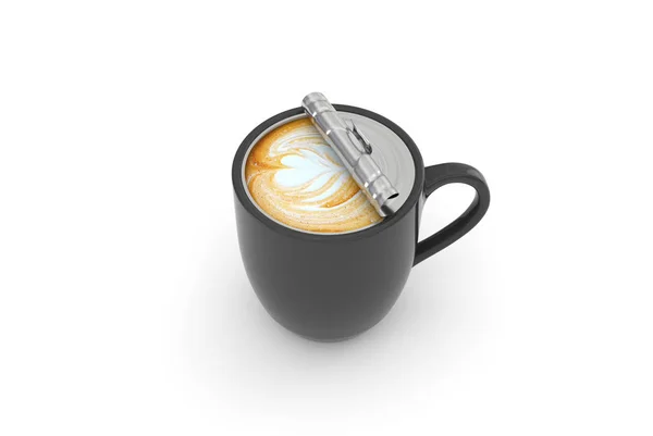 Csésze Kávé Fehér Háttér Előtt Illusztráció — Stock Fotó