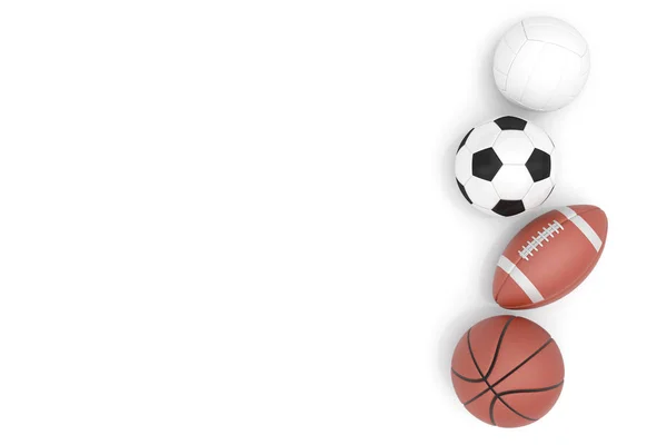Piłki Sportowe Kopia Miejsce Białym Tle Białym Tle Ilustracja — Zdjęcie stockowe