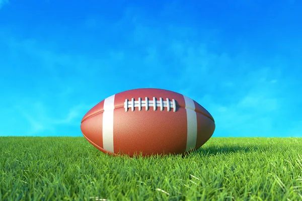 American Football on the Field. 3D illustration