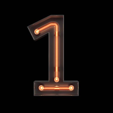1 numara, Neon Light 'tan yapılan alfabe