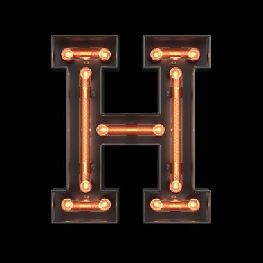 Neon Işık Alfabesi H