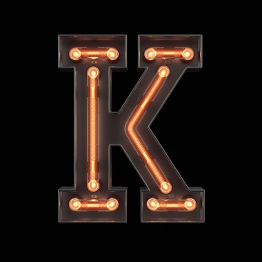 Neon Işık Alfabesi K 