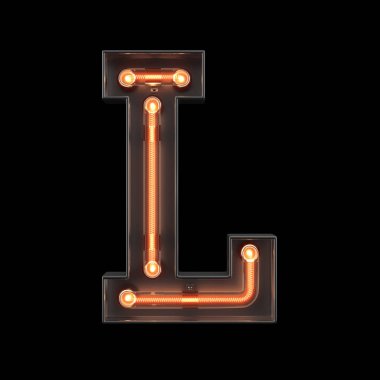 Neon Işık Alfabesi L 