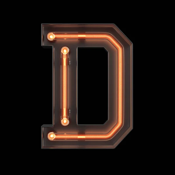 Neon Light Alphabet D — 스톡 사진