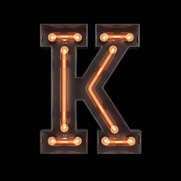 Neon Light Alphabet K — 스톡 사진