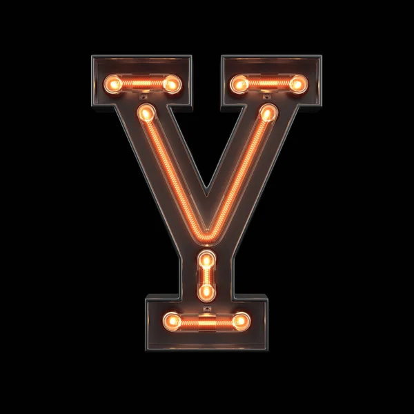 Neonová abeceda Y — Stock fotografie