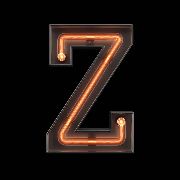 Неоновый световой алфавит Z — стоковое фото
