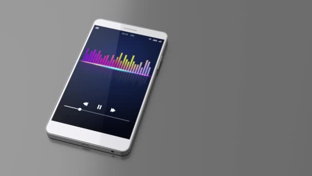 Smartphone Mit Musik Ausgleichsleiste Auf Dem Bildschirm — Stockvideo