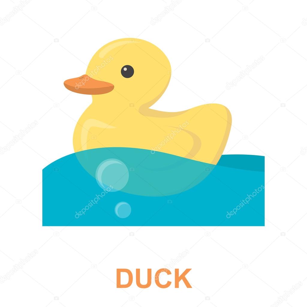 Duck toy cartoon icon. Illustration for web and mobile design.