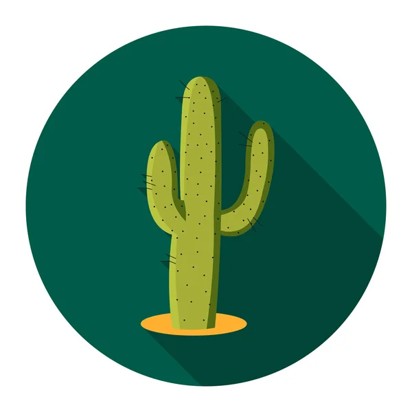 Kaktusz ikon lapos. Egyetlen nyugati ikon a wild West lapos. — Stock Vector