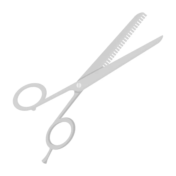 Thinning shears ícone no estilo dos desenhos animados isolado no fundo branco. Ilustração de vetor de estoque de símbolo de cabeleireiro . — Vetor de Stock