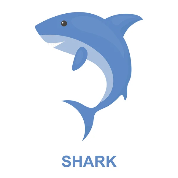 Žralok karikatura ikony. Připálit zvířat ikonu ze sady velkých zvířat. — Stockový vektor
