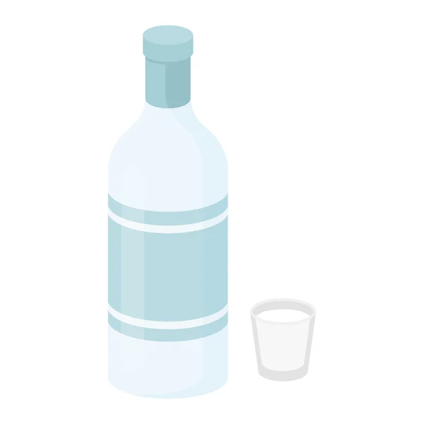 Icône de vodka en style dessin animé isolé sur fond blanc. Illustration vectorielle du symbole alcool . — Image vectorielle