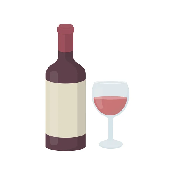 Rotweinsymbol im Cartoon-Stil isoliert auf weißem Hintergrund. Alkohol Symbol Aktienvektor Illustration. — Stockvektor