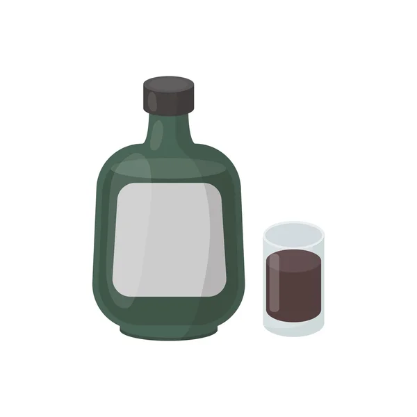Icono de licor de hierbas en estilo de dibujos animados aislado sobre fondo blanco. Alcohol símbolo stock vector ilustración . — Vector de stock
