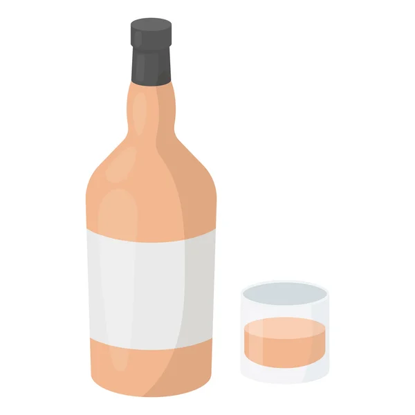 Icono de ron en estilo de dibujos animados aislado sobre fondo blanco. Alcohol símbolo stock vector ilustración . — Archivo Imágenes Vectoriales