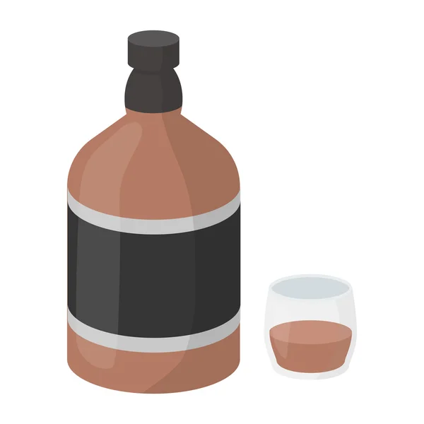 Icône de whisky dans le style dessin animé isolé sur fond blanc. Illustration vectorielle du symbole alcool . — Image vectorielle