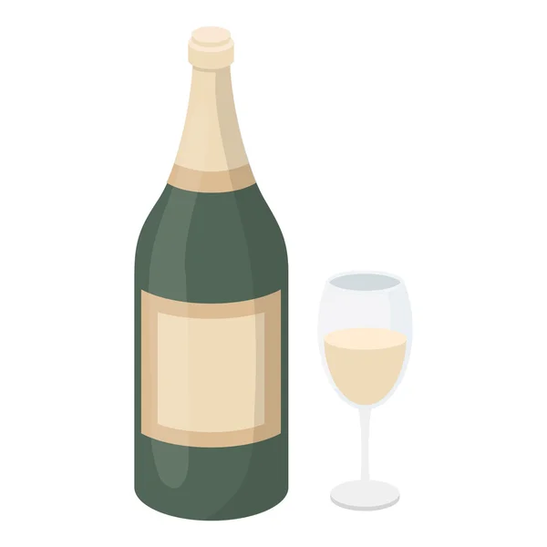 Champagner-Ikone im Cartoon-Stil isoliert auf weißem Hintergrund. Alkohol Symbol Aktienvektor Illustration. — Stockvektor