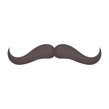 Beyaz arka plan üzerinde izole karikatür tarzı simgesinde bıyık mans. Sakal sembol stok vektör çizim.