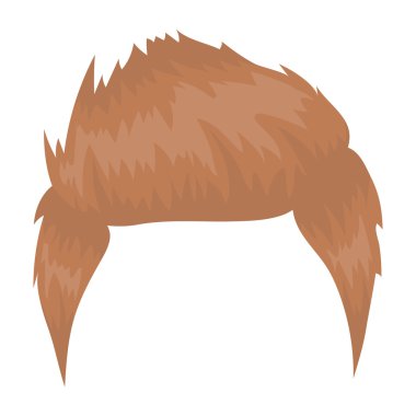 Beyaz arka plan üzerinde izole karikatür tarzı saç modeli simgesini mans. Sakal sembol stok vektör çizim.