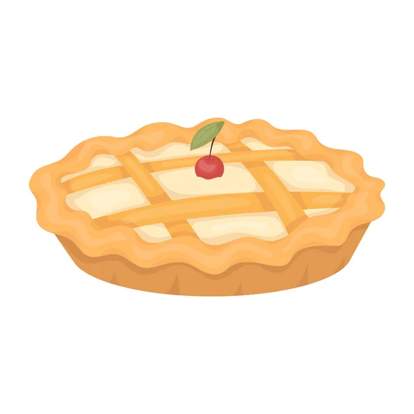Icône tarte de Thanksgiving en style dessin animé isolé sur fond blanc. Illustration vectorielle du symbole de la Journée canadienne de l'Action de grâce . — Image vectorielle