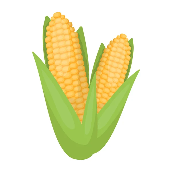 Сладкая кукуруза значок в стиле мультфильма изолированы на белом фоне. Канадская векторная иллюстрация ко Дню благодарения . — стоковый вектор