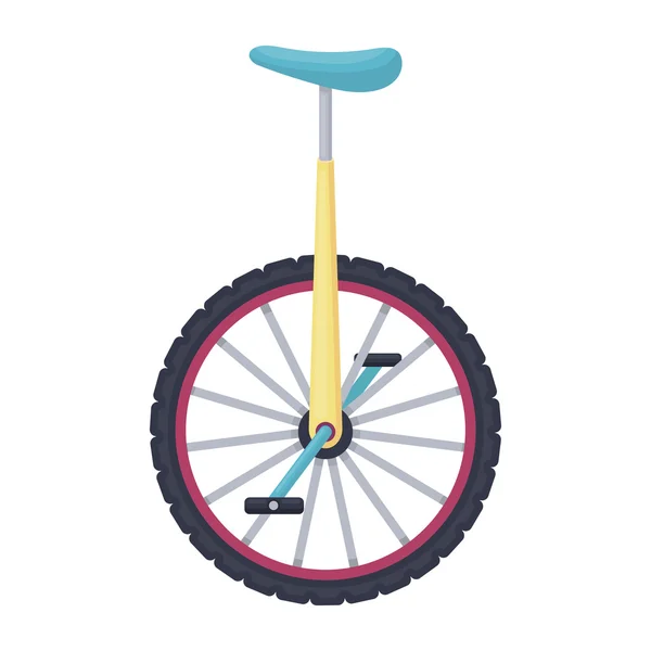 Monocycle ikonen i tecknad stil isolerad på vit bakgrund. Circus symbol lager vektorillustration. — Stock vektor
