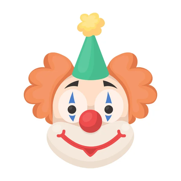 Clown pictogram in cartoon stijl geïsoleerd op een witte achtergrond. Circus symbool voorraad vectorillustratie. — Stockvector