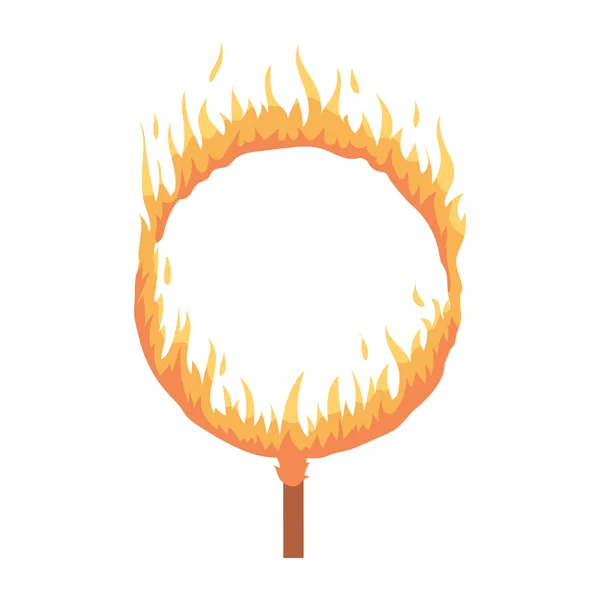 Brinnande hoop ikonen i tecknad stil isolerad på vit bakgrund. Circus symbol lager vektorillustration. — Stock vektor